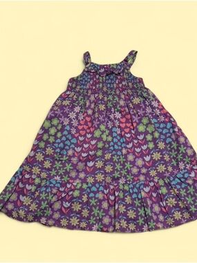 Penelope Mack Purple Floral & Heart Smocked Sundress